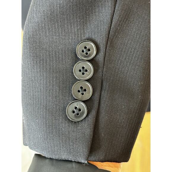 Calvin Klein Men's Suit Jacket Single Breasted 100% Wool 2 Buttons Black Sz 46R - Picture 2 of 12